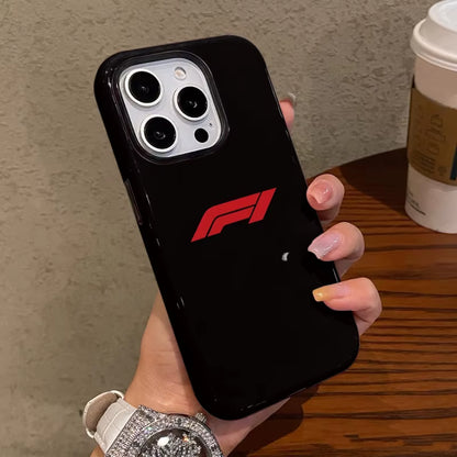 Simple Black Pattern Phone Case Suitable for Iphone16Promax 15 14 14 12Mini 7Plus XR 2In1 Tough Glossy Case