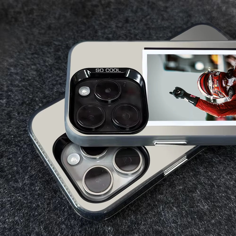 1PC Charles Leclerc 16 F1 Phone Case Phone Case IMD Color Silver Shell for Iphone 16 15 14 13 12 11 Pro Max Plus