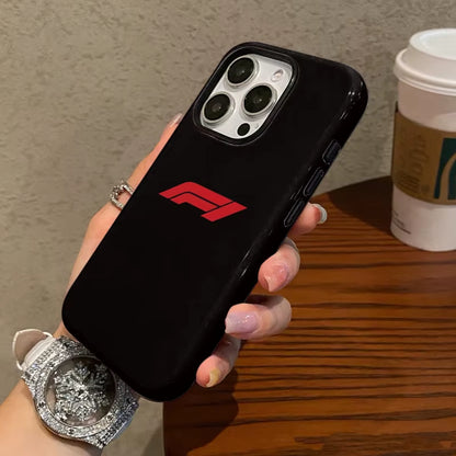 Simple Black Pattern Phone Case Suitable for Iphone16Promax 15 14 14 12Mini 7Plus XR 2In1 Tough Glossy Case