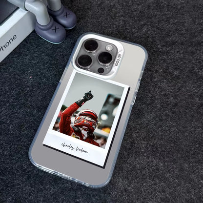 1PC Charles Leclerc 16 F1 Phone Case Phone Case IMD Color Silver Shell for Iphone 16 15 14 13 12 11 Pro Max Plus
