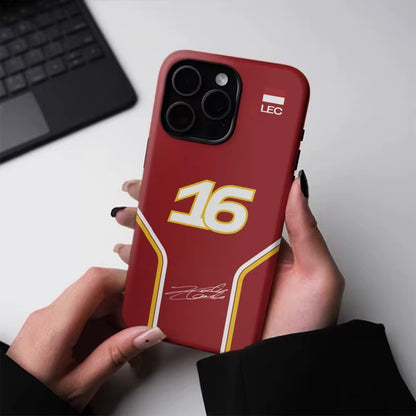 F1 NO.16 Simple Phone Case for Iphone16Promax 15 14 14 12Mini 7Plus XR 2In1 Tough Glossy Case