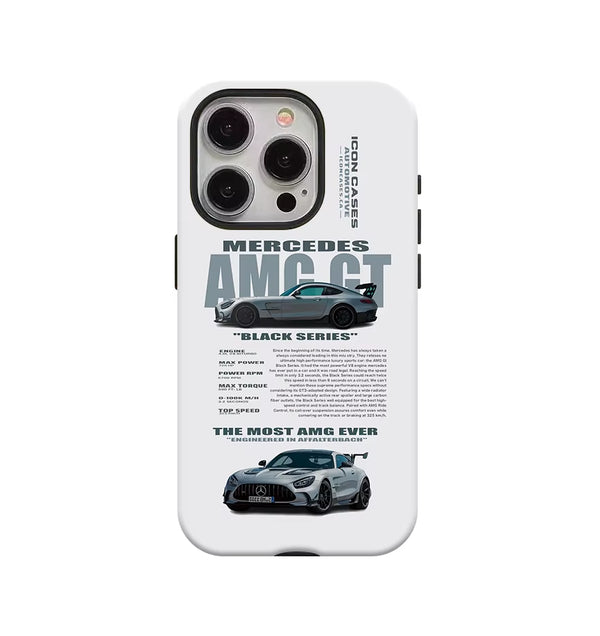 Cool Sliver Car Phone Case Suitable for Iphone16Promax 15 14 14 12Mini 7Plus XR 2In1 Tough Glossy Case