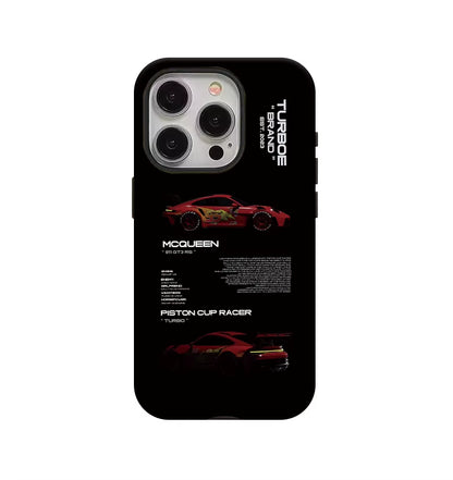 Red Car Phone Case Suitable for Iphone16Promax 15 14 14 12Mini 7Plus XR 2In1 Tough Glossy Case