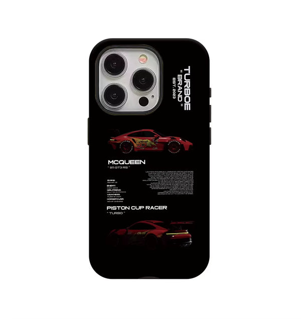 Red Car Phone Case Suitable for Iphone16Promax 15 14 14 12Mini 7Plus XR 2In1 Tough Glossy Case