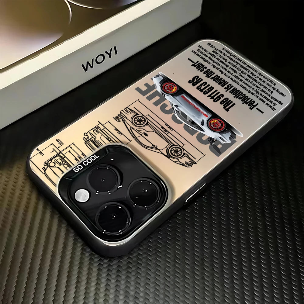 Luxury Stylish Sports Car Phone Case for Iphone 17 16E 16 15 14 13 12 11 Mini Pro Max XR 8 7 Air plus anti Fall Matte Back Cover