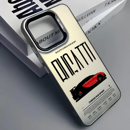 Luxury B-Bugatti Car Phone Case for Iphone 16 15 14 13 12 11 Pro Max Grey Black Matte Laser Metallic Aurora Funda
