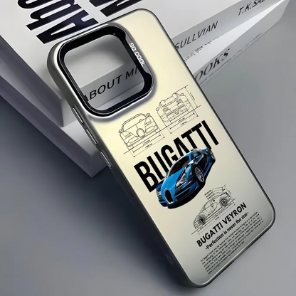 Luxury B-Bugatti Car Phone Case for Iphone 16 15 14 13 12 11 Pro Max Grey Black Matte Laser Metallic Aurora Funda
