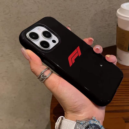 Simple Black Pattern Phone Case Suitable for Iphone16Promax 15 14 14 12Mini 7Plus XR 2In1 Tough Glossy Case