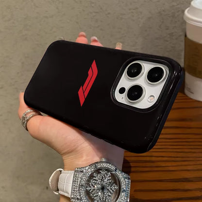 Simple Black Pattern Phone Case Suitable for Iphone16Promax 15 14 14 12Mini 7Plus XR 2In1 Tough Glossy Case