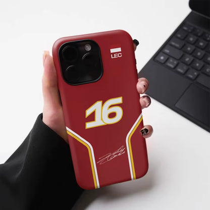 F1 NO.16 Simple Phone Case for Iphone16Promax 15 14 14 12Mini 7Plus XR 2In1 Tough Glossy Case
