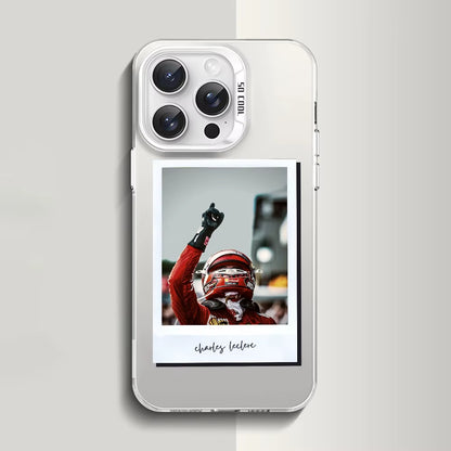 1PC Charles Leclerc 16 F1 Phone Case Phone Case IMD Color Silver Shell for Iphone 16 15 14 13 12 11 Pro Max Plus